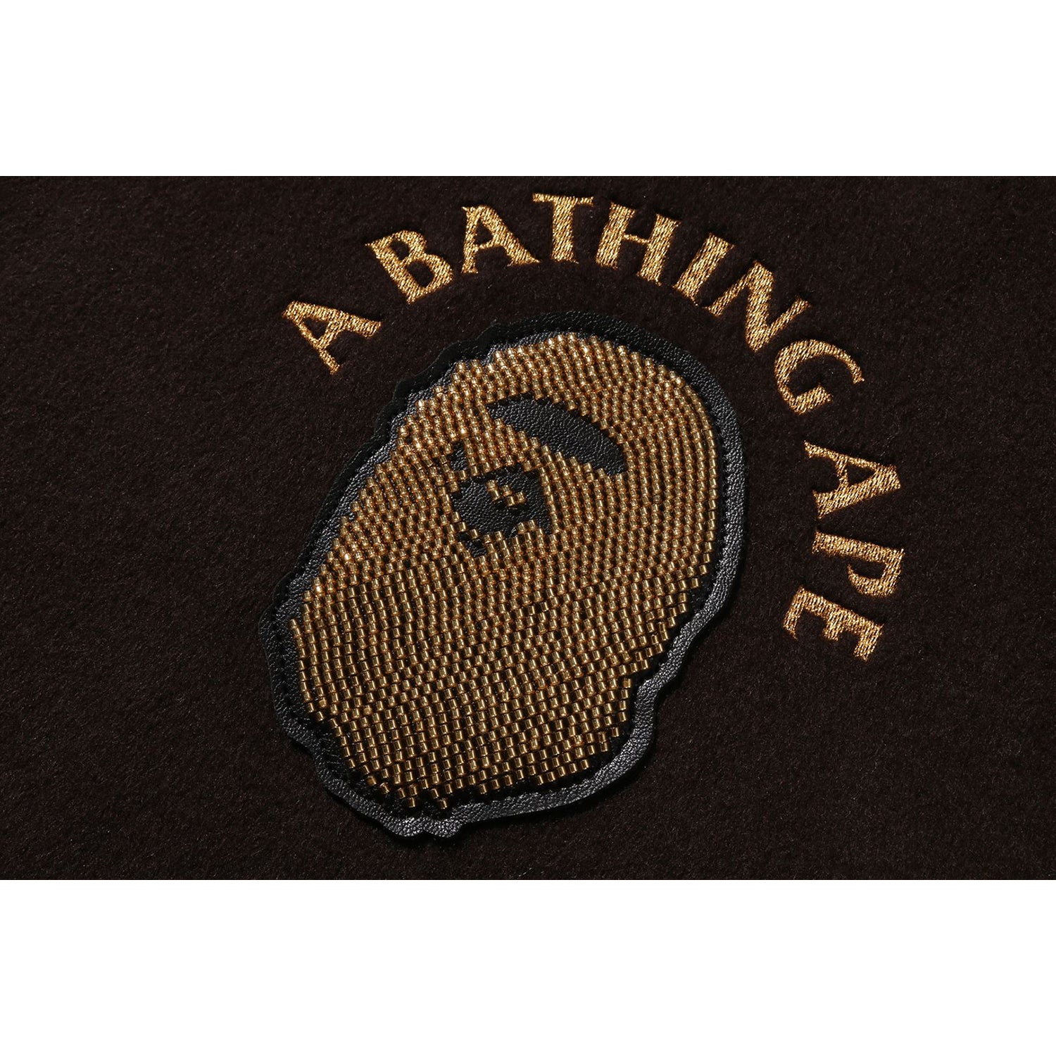 BAPE ジップアップウールジャケット ブラウン/M・刺繍ロゴ(後) LINE CAMO MULTI LOGO WOOL VARSITY JACKET MENS – us.bape.com