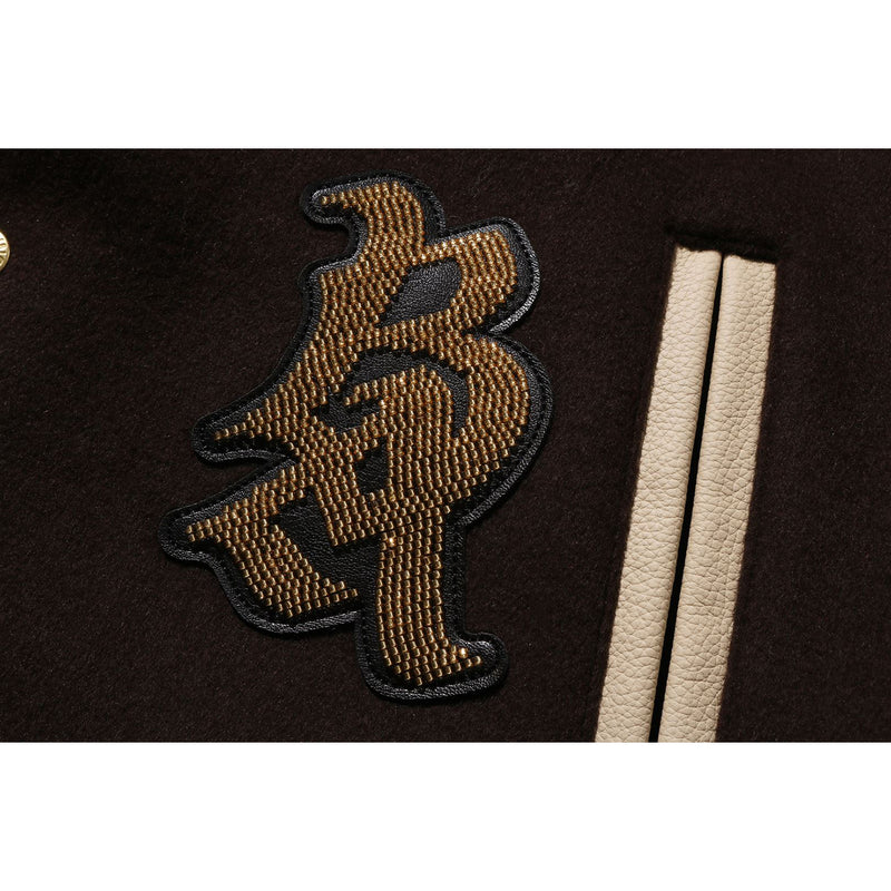 LINE CAMO MULTI LOGO WOOL VARSITY JACKET MENS