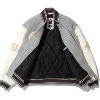 BAPE X HIGHSNOBIETY MULTI LOGO VARSITY JACKET MENS