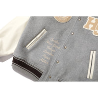 BAPE X HIGHSNOBIETY MULTI LOGO VARSITY JACKET MENS