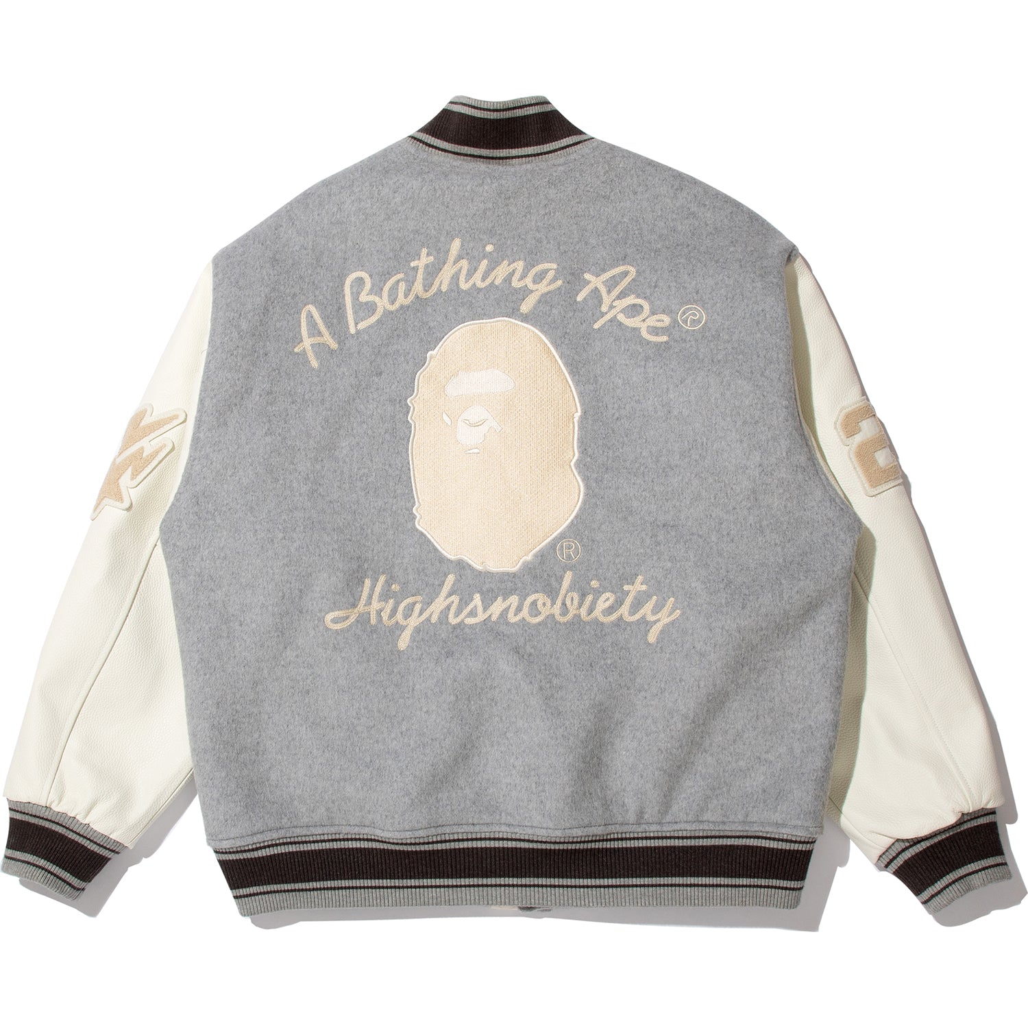 BAPE X HIGHSNOBIETY MULTI LOGO VARSITY JACKET MENS – us.bape.com