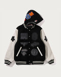 BAPE X SWAROVSKI - DETACHABLE HOODIE VARSITY JACKET MENS