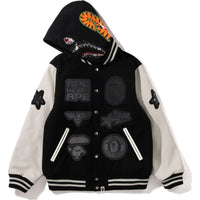 BAPE X SWAROVSKI - DETACHABLE HOODIE VARSITY JACKET MENS