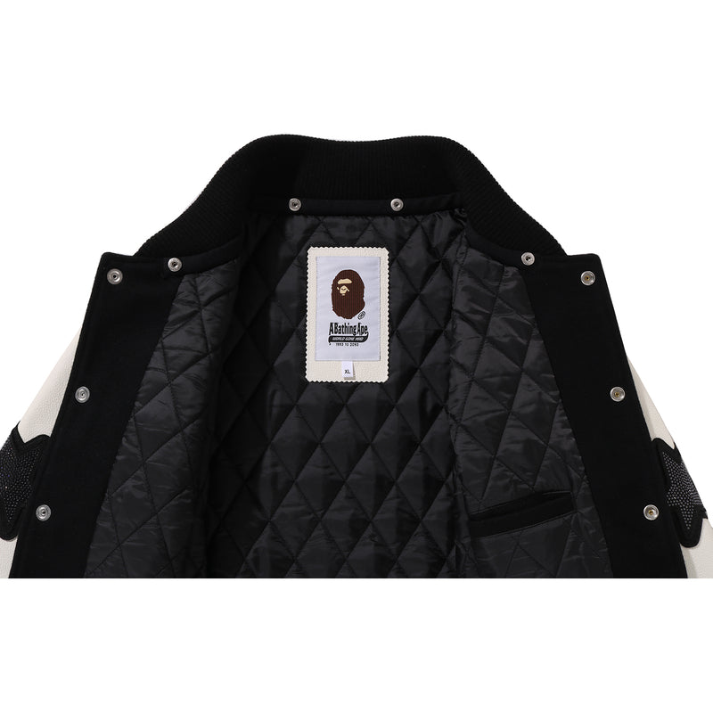 BAPE X SWAROVSKI - DETACHABLE HOODIE VARSITY JACKET MENS