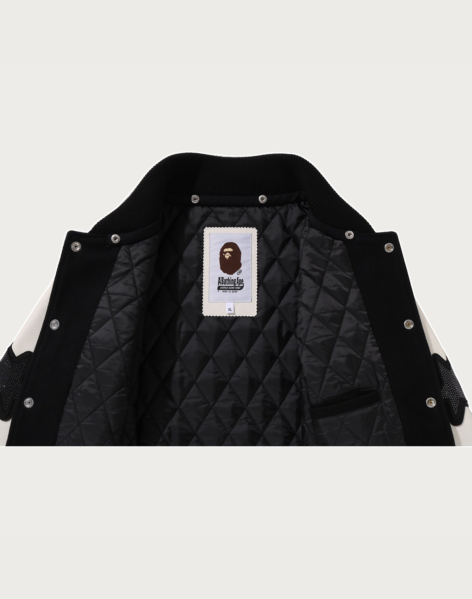 BAPE X SWAROVSKI - DETACHABLE HOODIE VARSITY JACKET MENS
