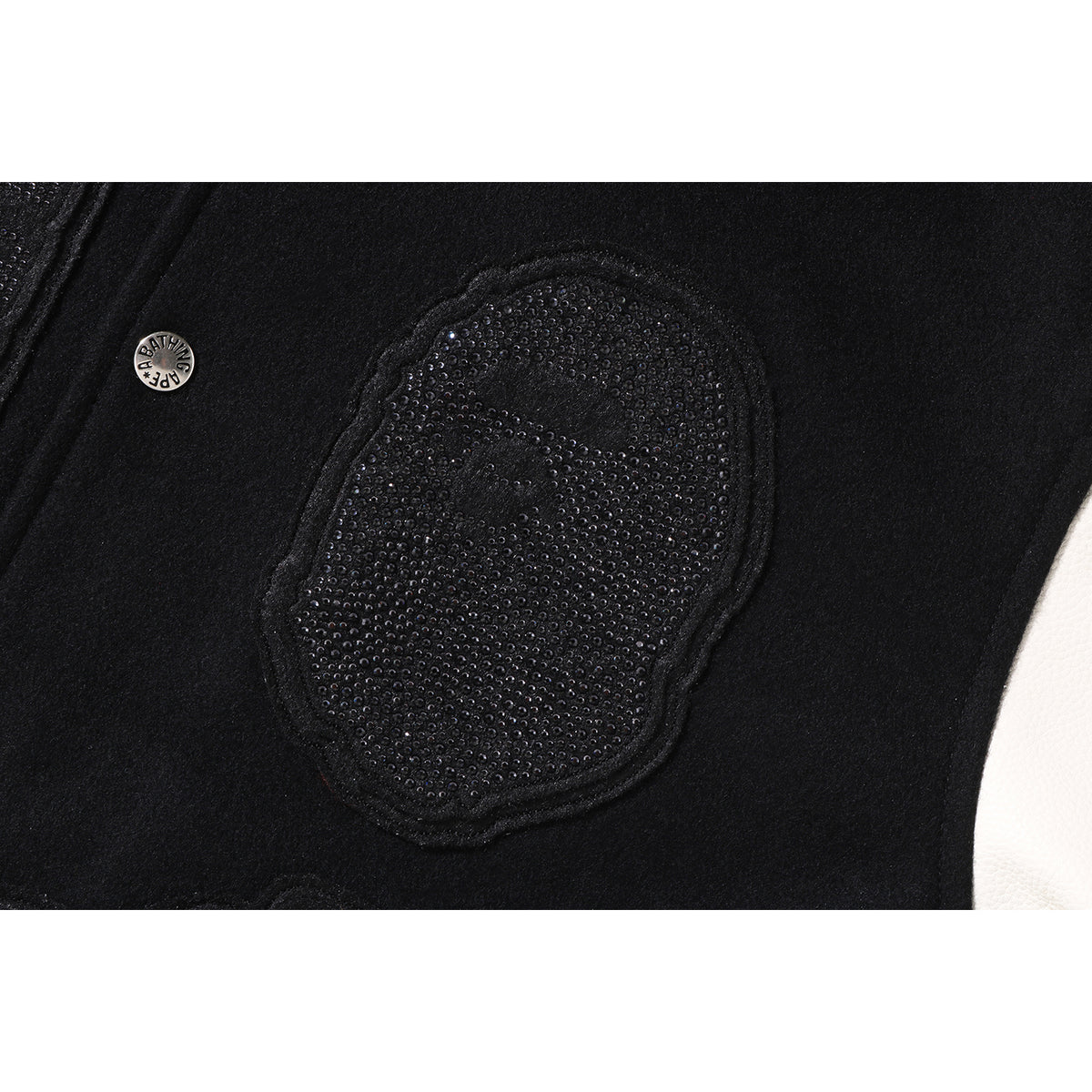 BAPE X SWAROVSKI - DETACHABLE HOODIE VARSITY JACKET MENS