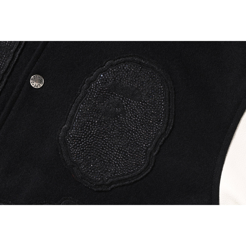 BAPE X SWAROVSKI - DETACHABLE HOODIE VARSITY JACKET MENS
