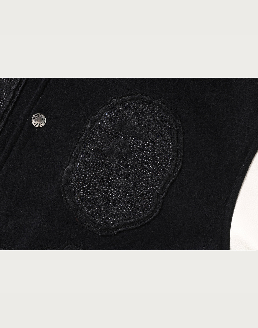 BAPE X SWAROVSKI - DETACHABLE HOODIE VARSITY JACKET MENS