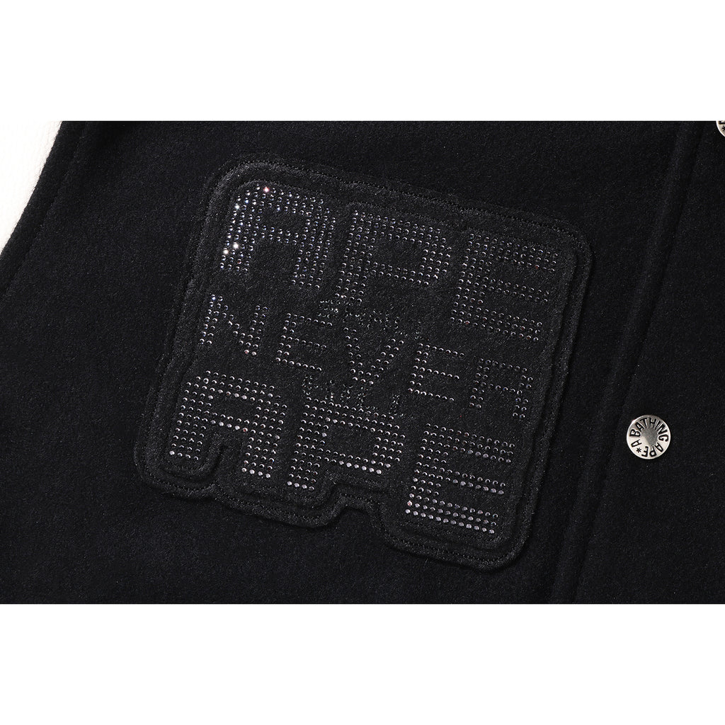 BAPE X SWAROVSKI - DETACHABLE HOODIE VARSITY JACKET MENS