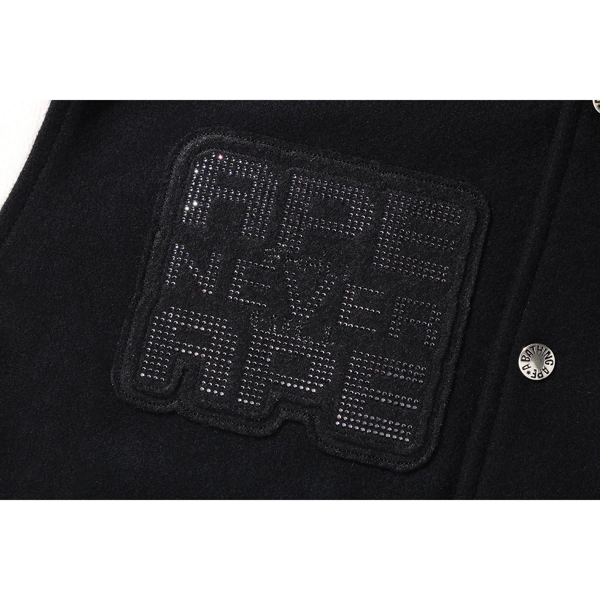 BAPE X SWAROVSKI - DETACHABLE HOODIE VARSITY JACKET MENS