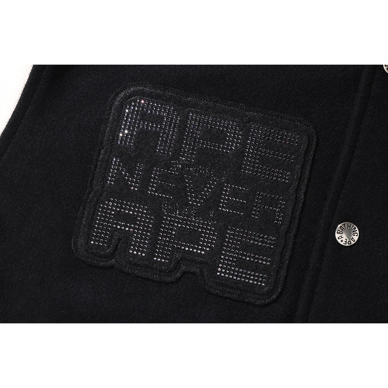 BAPE X SWAROVSKI - DETACHABLE HOODIE VARSITY JACKET MENS