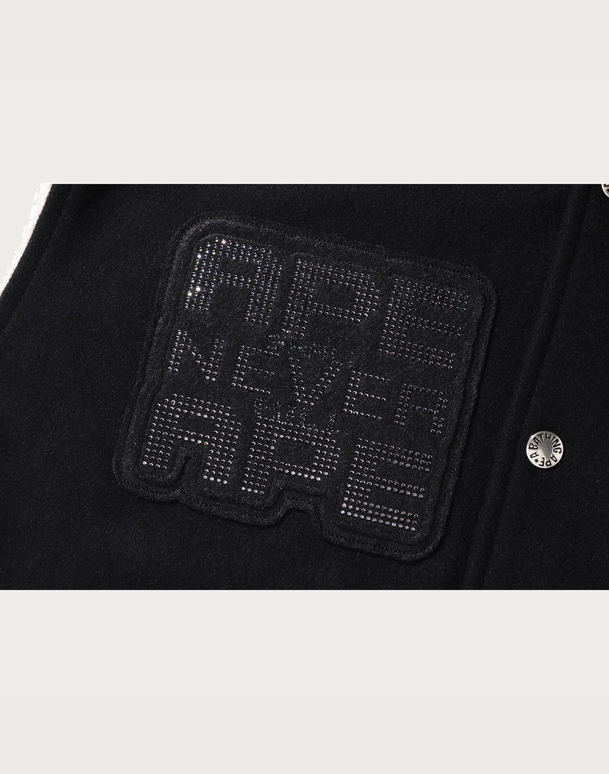 BAPE X SWAROVSKI - DETACHABLE HOODIE VARSITY JACKET MENS