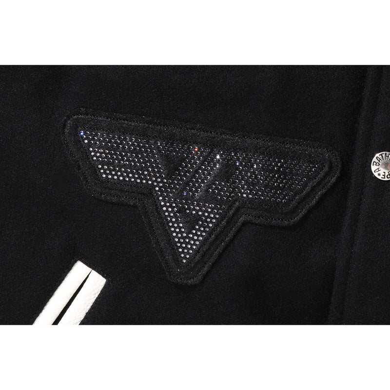BAPE X SWAROVSKI - DETACHABLE HOODIE VARSITY JACKET MENS