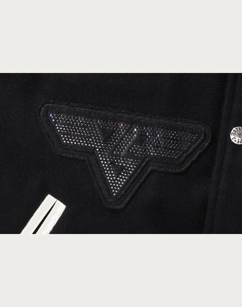 BAPE X SWAROVSKI - DETACHABLE HOODIE VARSITY JACKET MENS