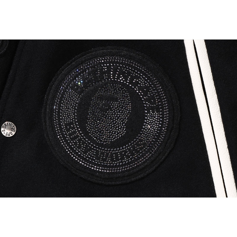BAPE X SWAROVSKI - DETACHABLE HOODIE VARSITY JACKET MENS
