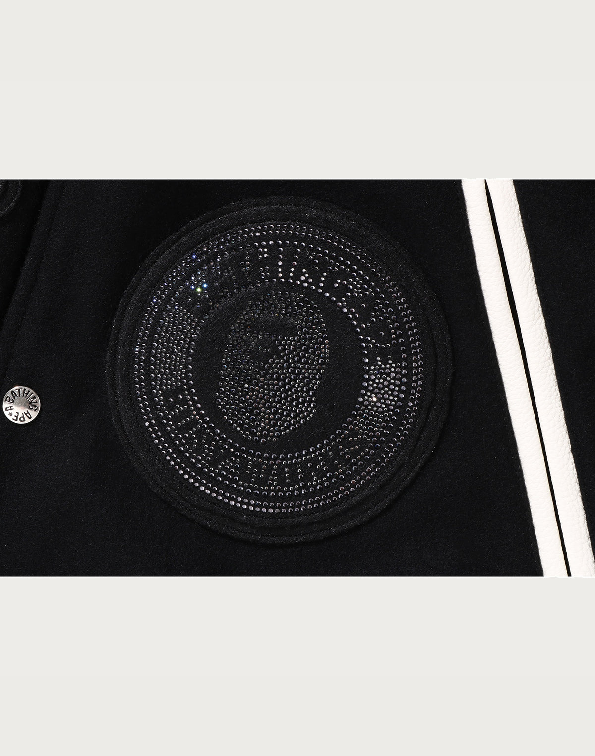 BAPE X SWAROVSKI - DETACHABLE HOODIE VARSITY JACKET MENS