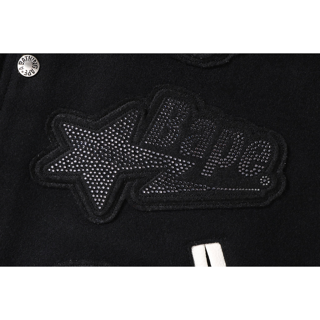 BAPE X SWAROVSKI - DETACHABLE HOODIE VARSITY JACKET MENS