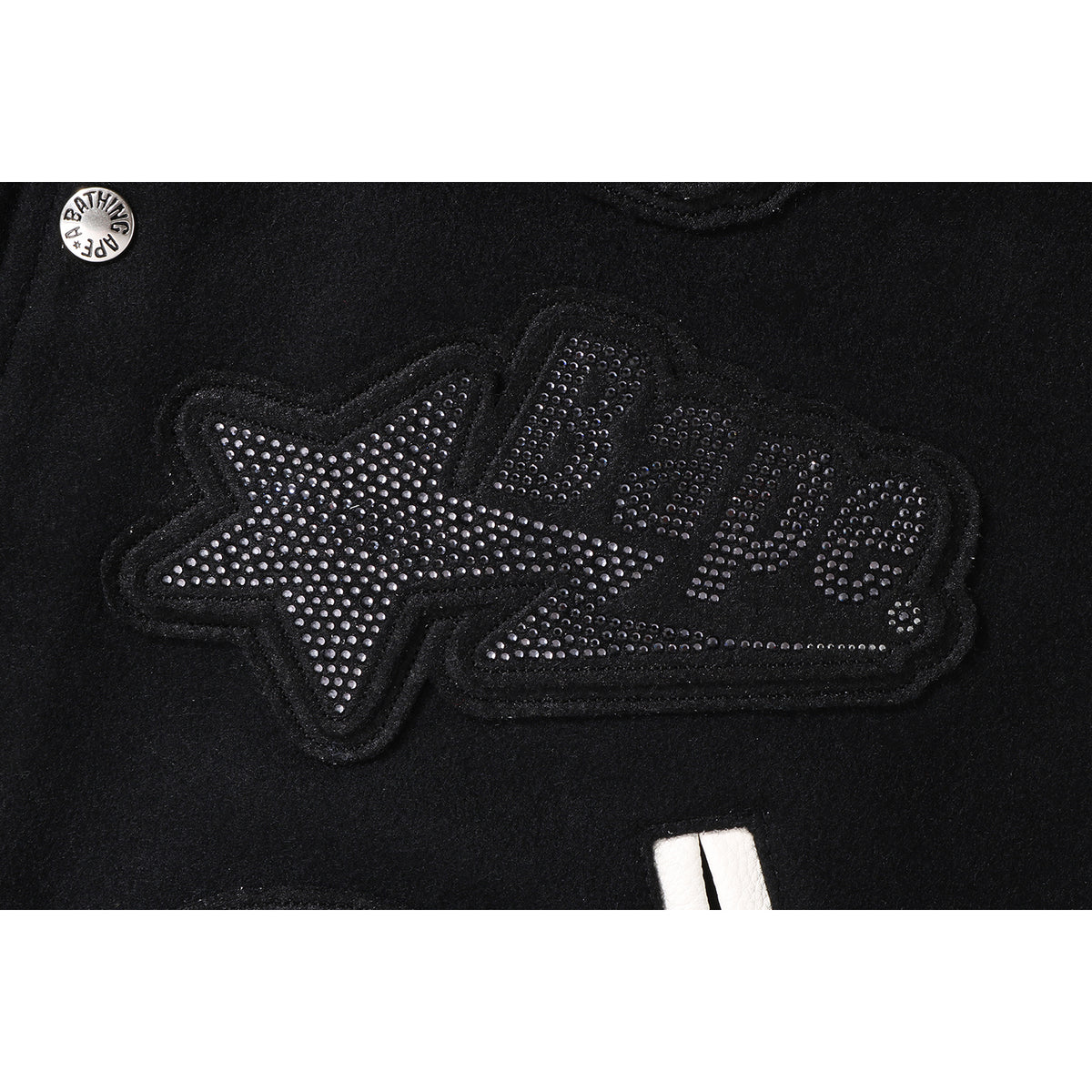 BAPE X SWAROVSKI - DETACHABLE HOODIE VARSITY JACKET MENS