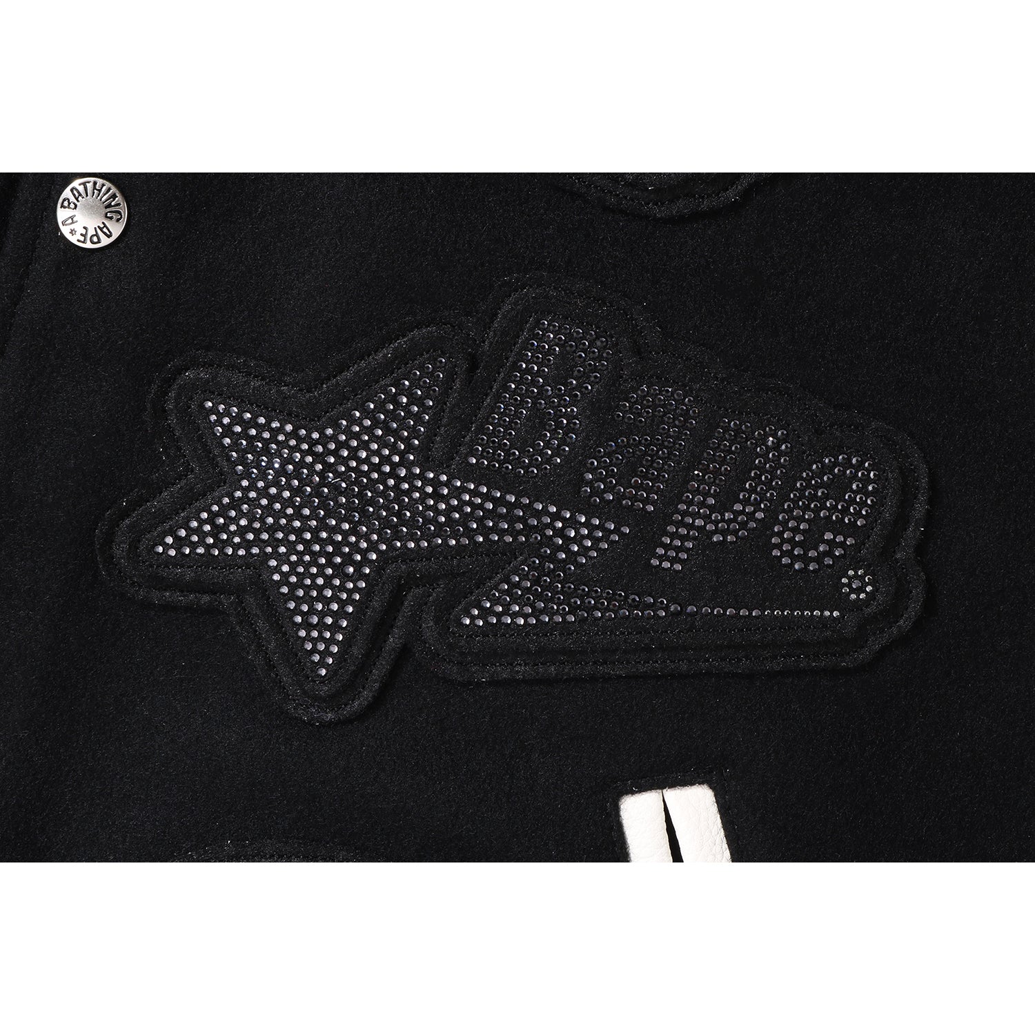 BAPE X SWAROVSKI - DETACHABLE HOODIE VARSITY JACKET MENS