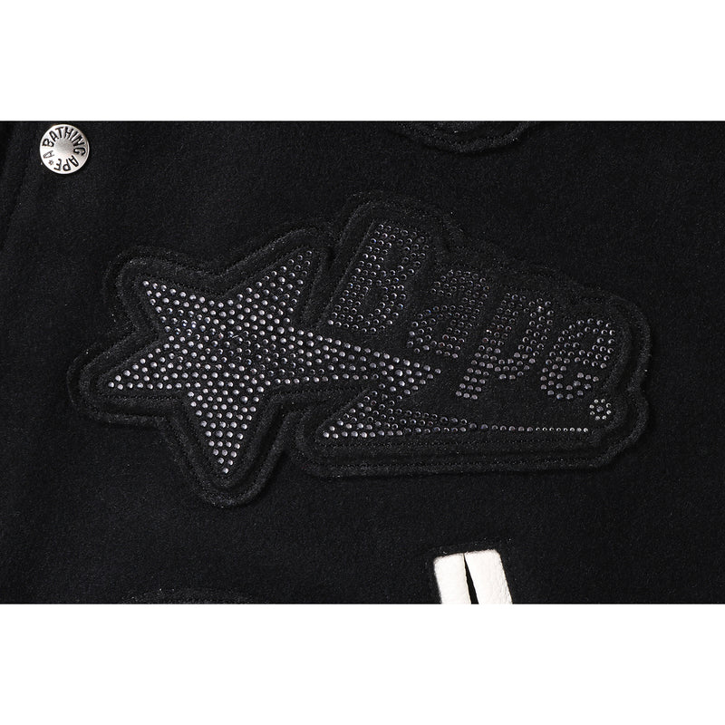 BAPE X SWAROVSKI - DETACHABLE HOODIE VARSITY JACKET MENS