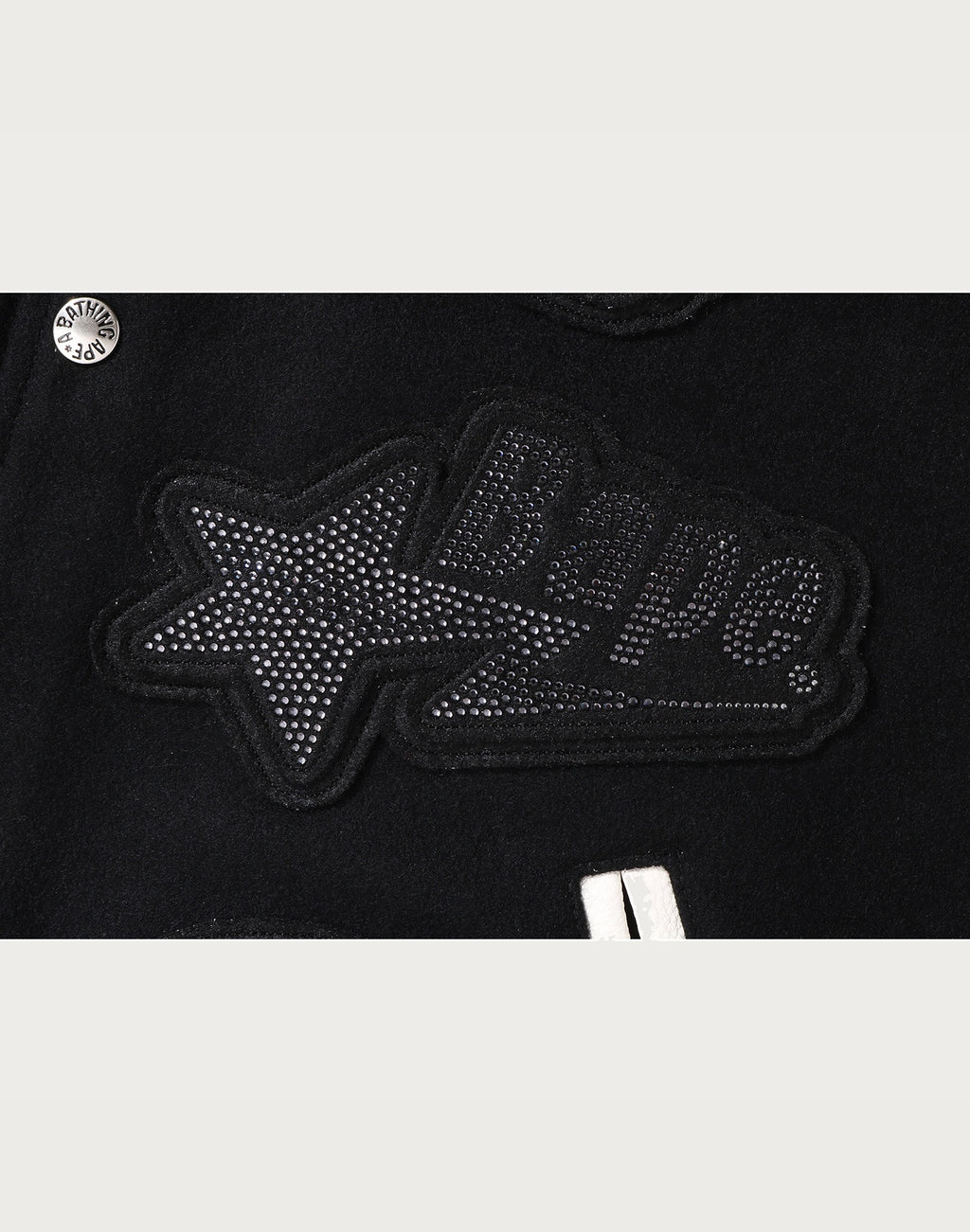 BAPE X SWAROVSKI - DETACHABLE HOODIE VARSITY JACKET MENS