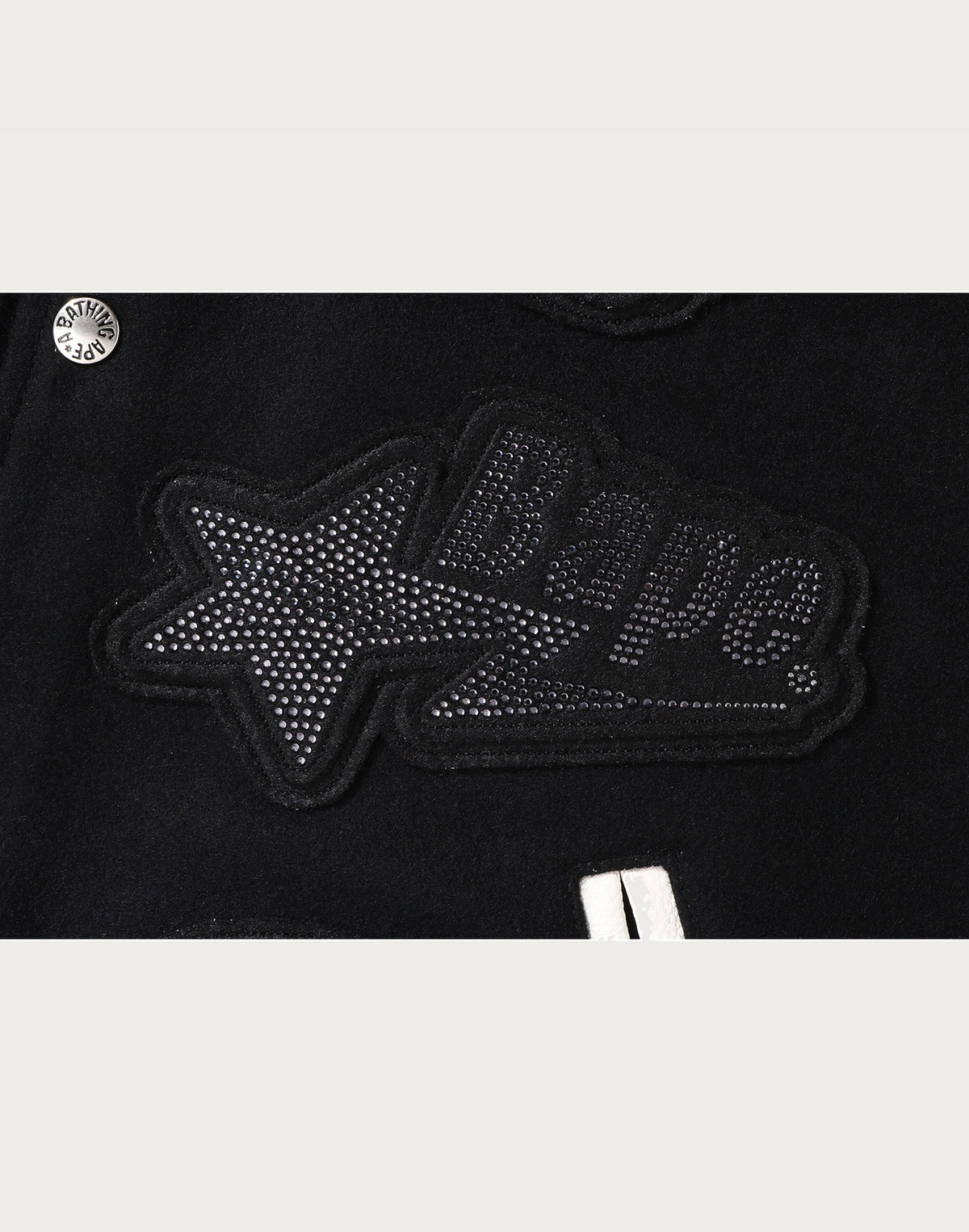 BAPE X SWAROVSKI - DETACHABLE HOODIE VARSITY JACKET MENS