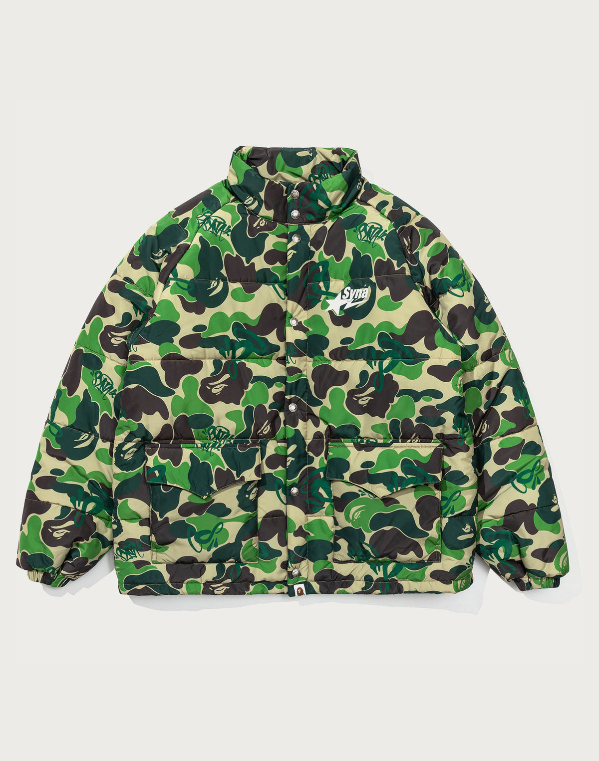 BAPE X SPOTIFY BY CENTRAL CEE CAMO PUFFER JACKET MENS