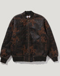 MULTI LOGO QUILTED LEATHER BOMBER JACKET MENS