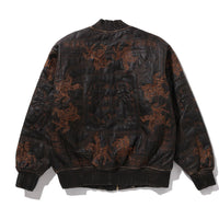MULTI LOGO QUILTED LEATHER BOMBER JACKET MENS