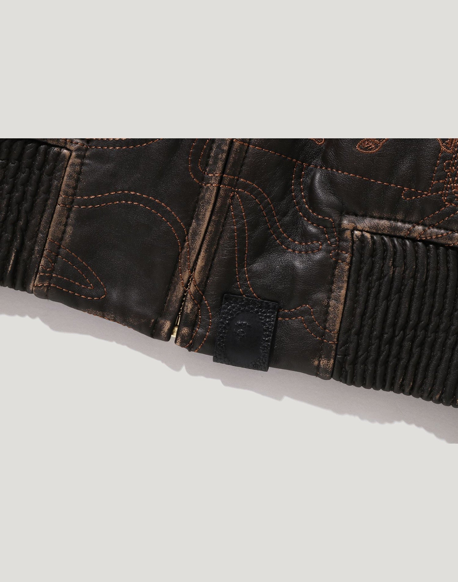 MULTI LOGO QUILTED LEATHER BOMBER JACKET MENS