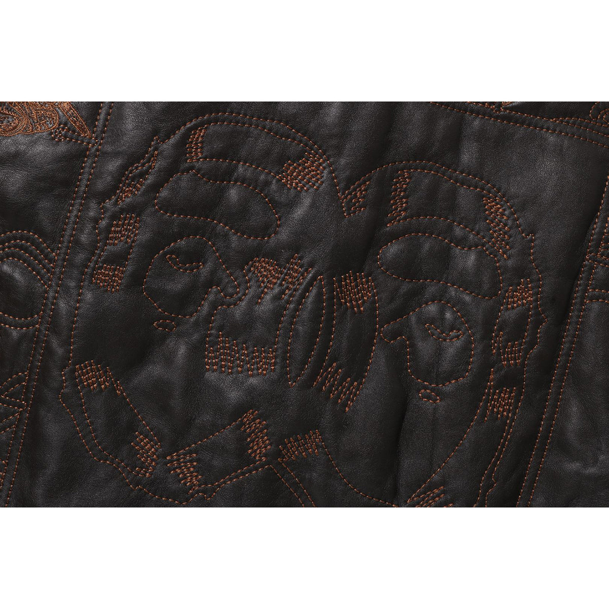 MULTI LOGO QUILTED LEATHER BOMBER JACKET MENS