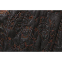 MULTI LOGO QUILTED LEATHER BOMBER JACKET MENS