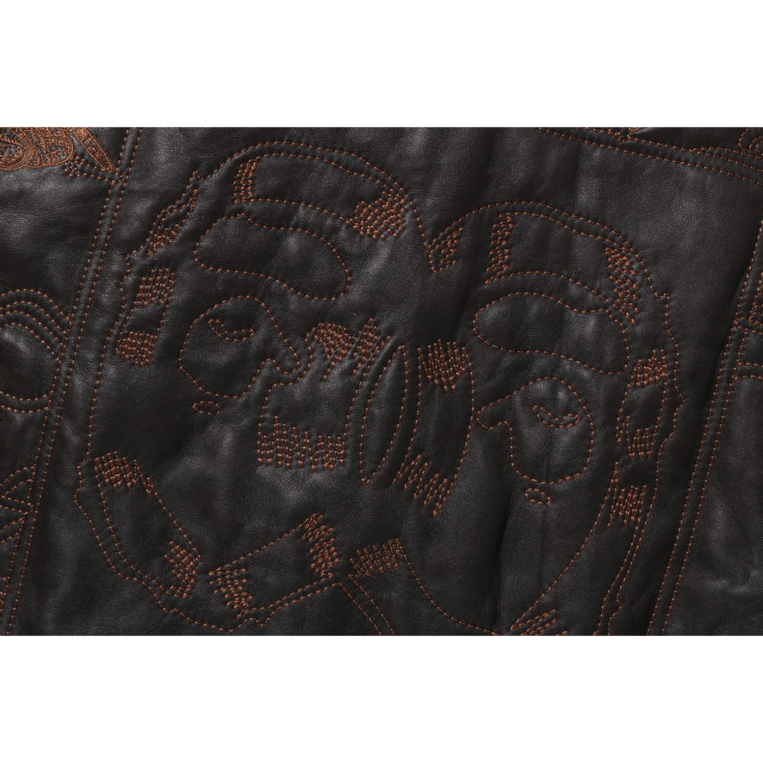 MULTI LOGO QUILTED LEATHER BOMBER JACKET MENS