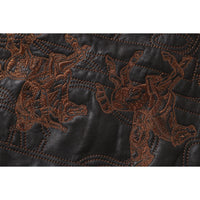 MULTI LOGO QUILTED LEATHER BOMBER JACKET MENS