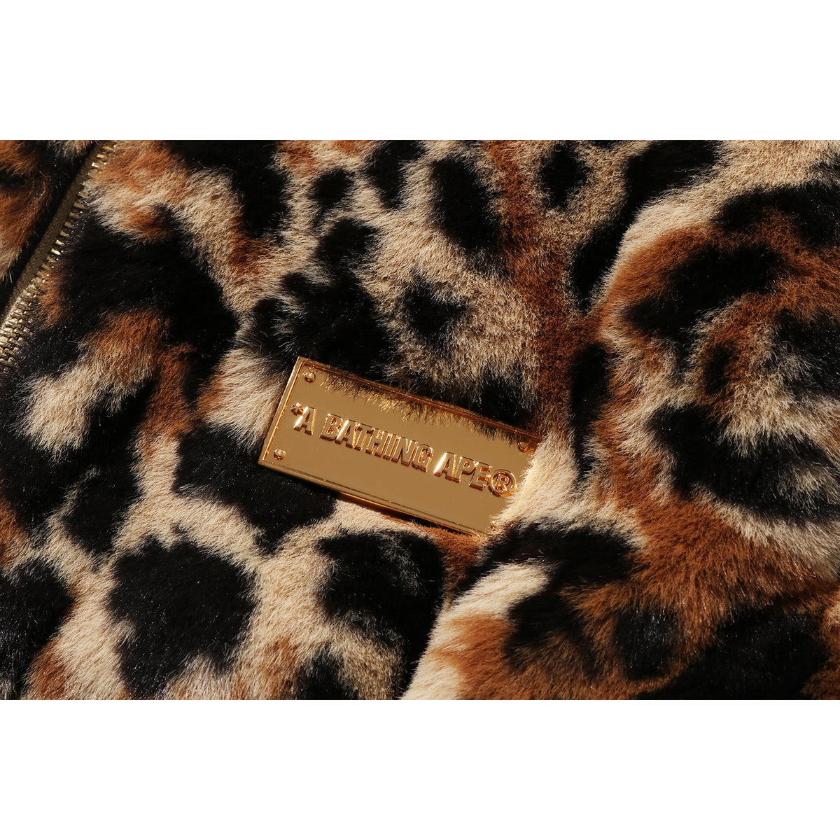 WILD LEOPARD PATTERN FAUX FUR SHARK FULL ZIP JACKET MENS