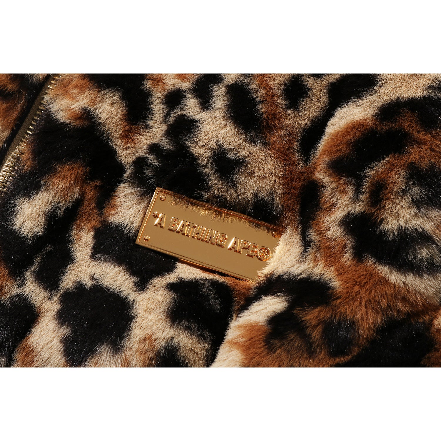 WILD LEOPARD PATTERN FAUX FUR SHARK FULL ZIP JACKET MENS