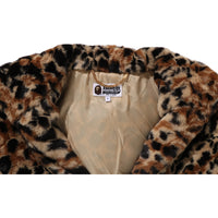 WILD LEOPARD PATTERN FAUX FUR SHARK FULL ZIP JACKET MENS