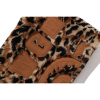 WILD LEOPARD PATTERN FAUX FUR SHARK FULL ZIP JACKET MENS