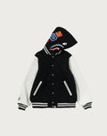DETACHABLE SHARK HOODIE VARSITY JACKET MENS