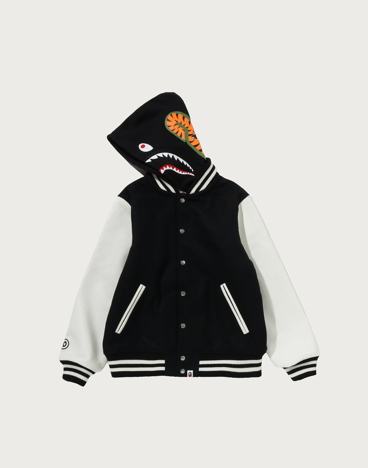 DETACHABLE SHARK HOODIE VARSITY JACKET MENS