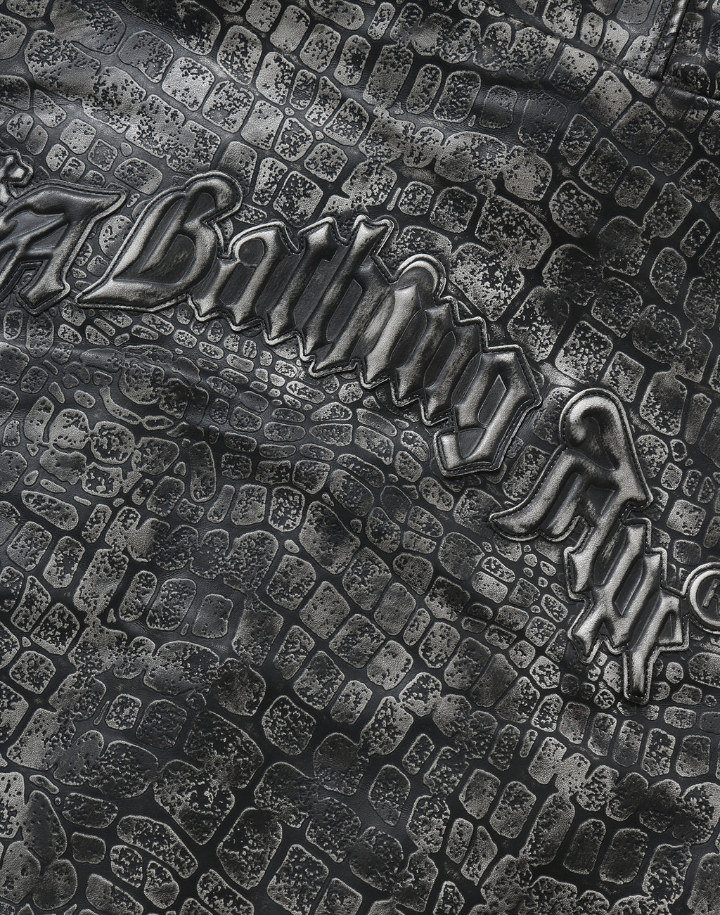 CROC PATTERN LEATHER JACKET MENS