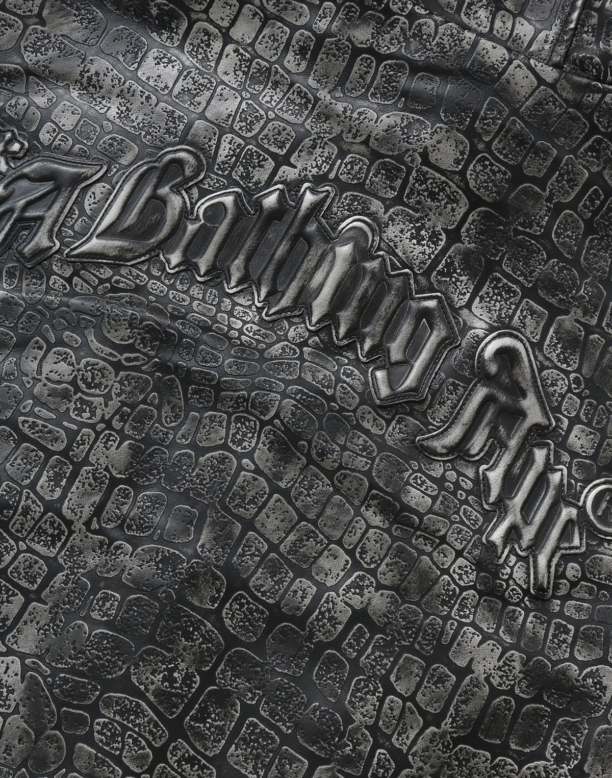 CROC PATTERN LEATHER JACKET MENS