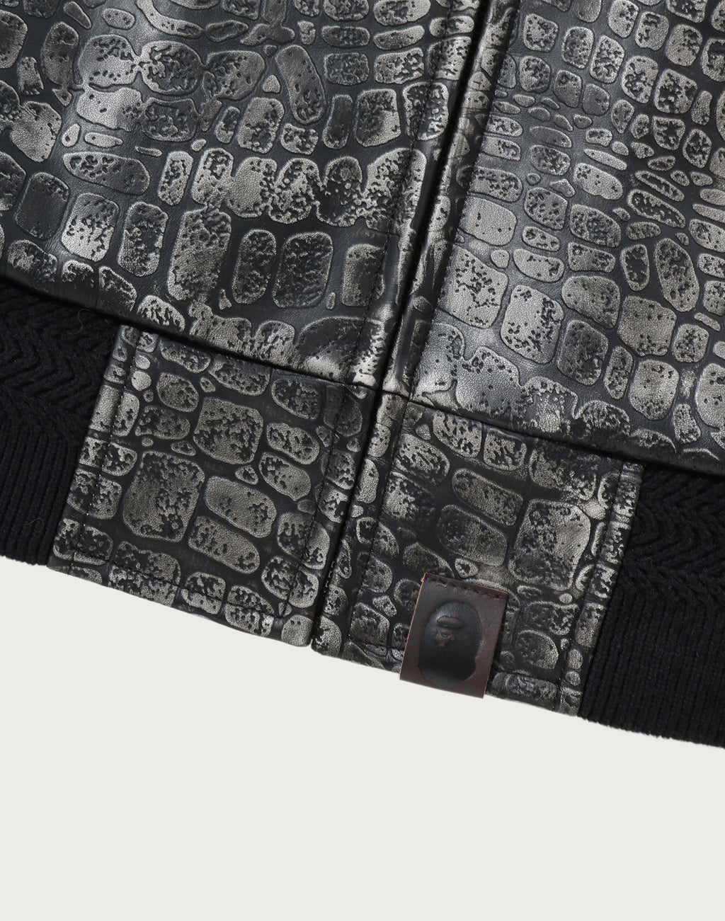CROC PATTERN LEATHER JACKET MENS