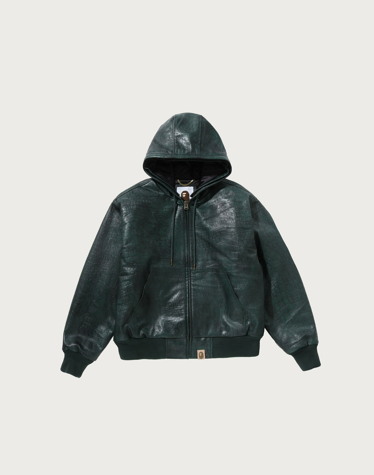 CROC PATTERN LEATHER JACKET MENS