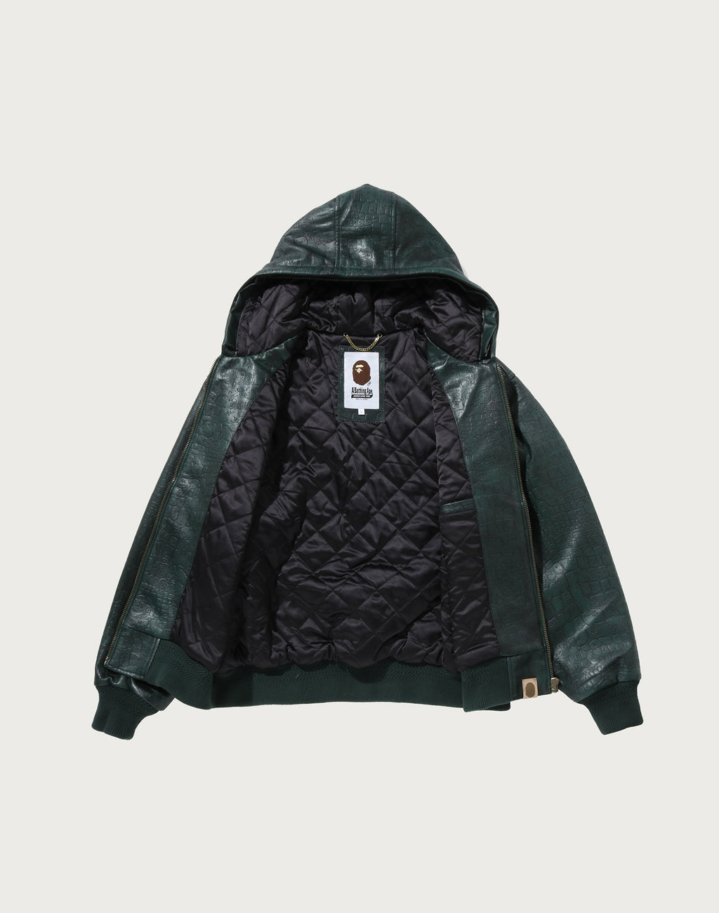 CROC PATTERN LEATHER JACKET MENS