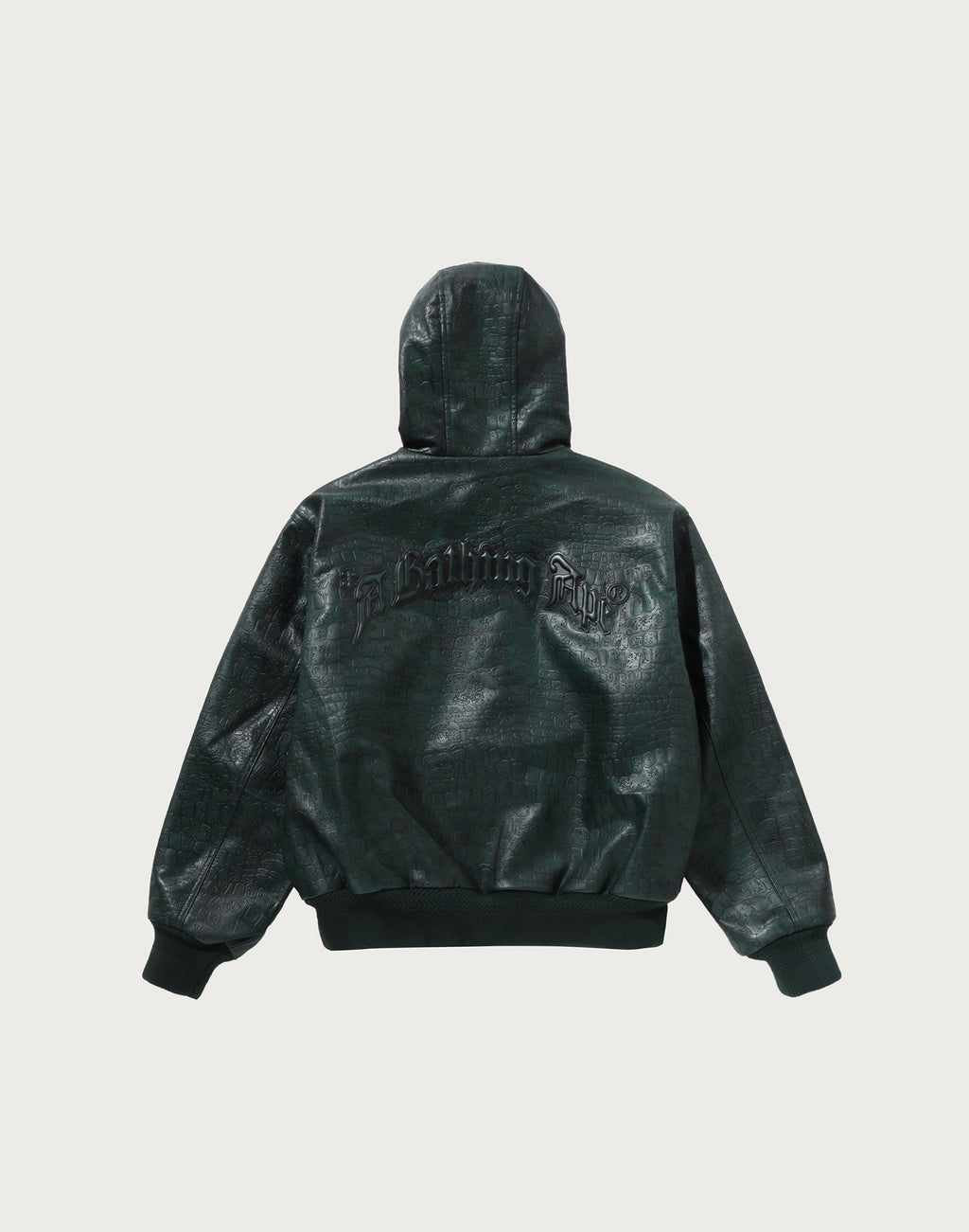 CROC PATTERN LEATHER JACKET MENS