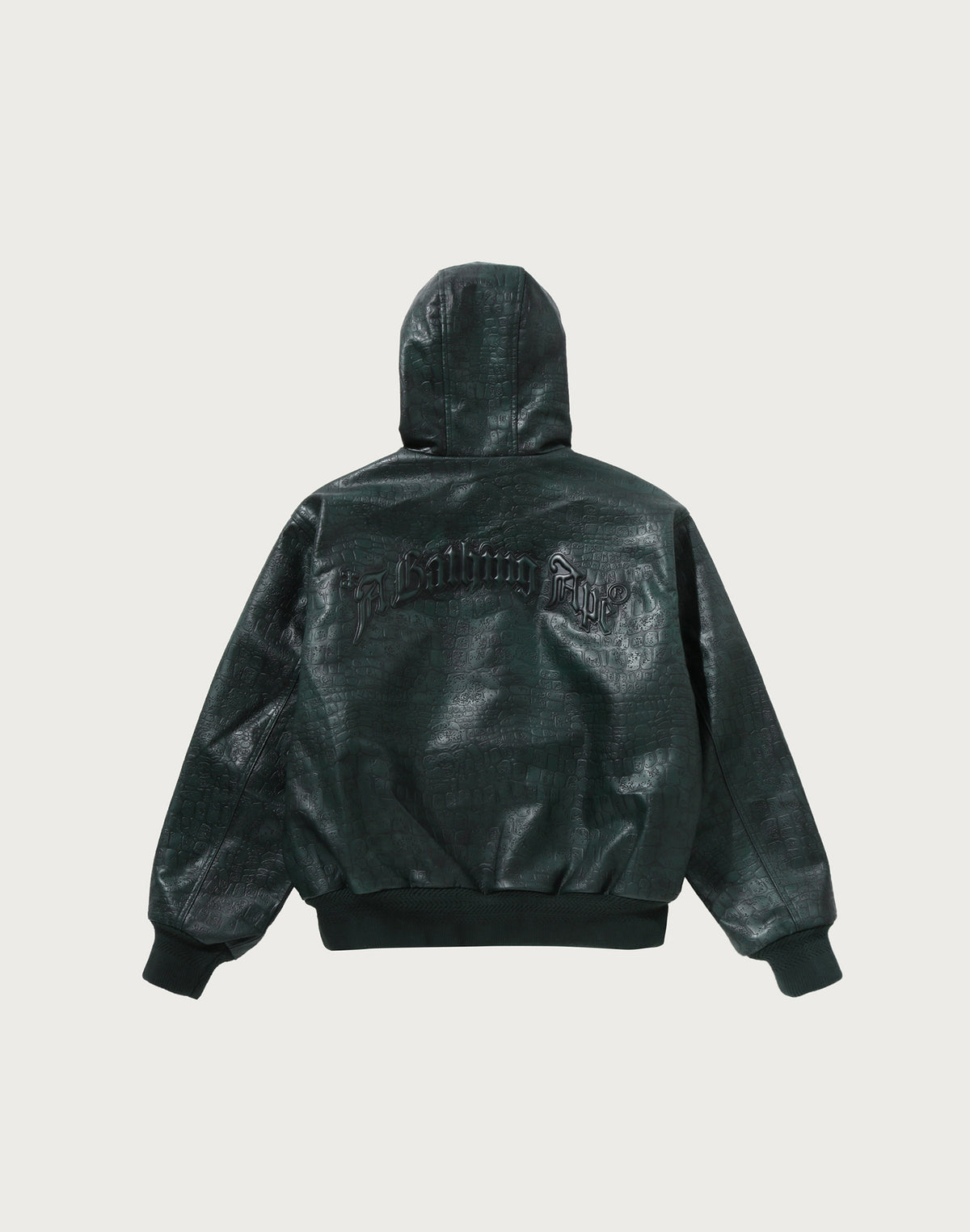 CROC PATTERN LEATHER JACKET MENS