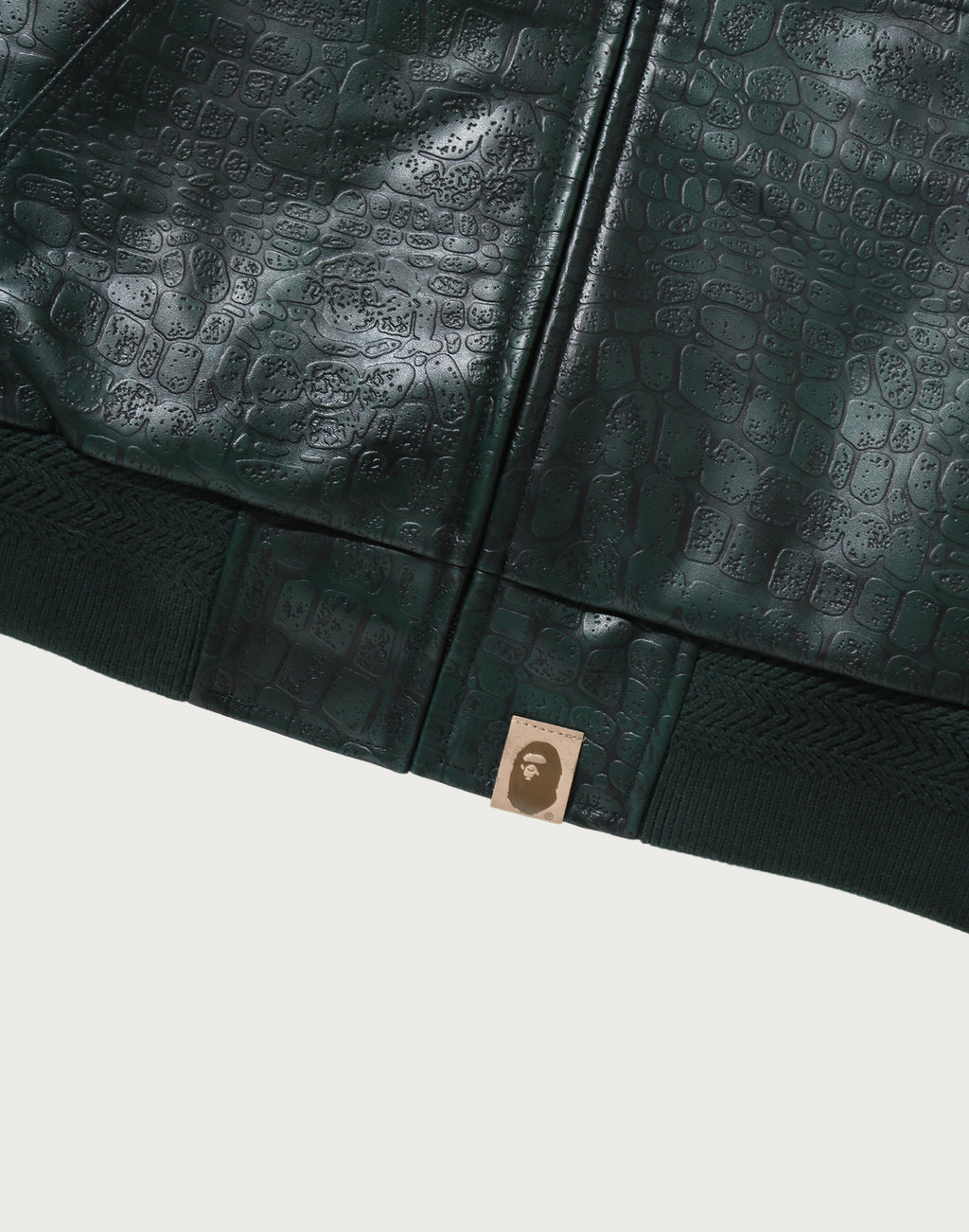 CROC PATTERN LEATHER JACKET MENS