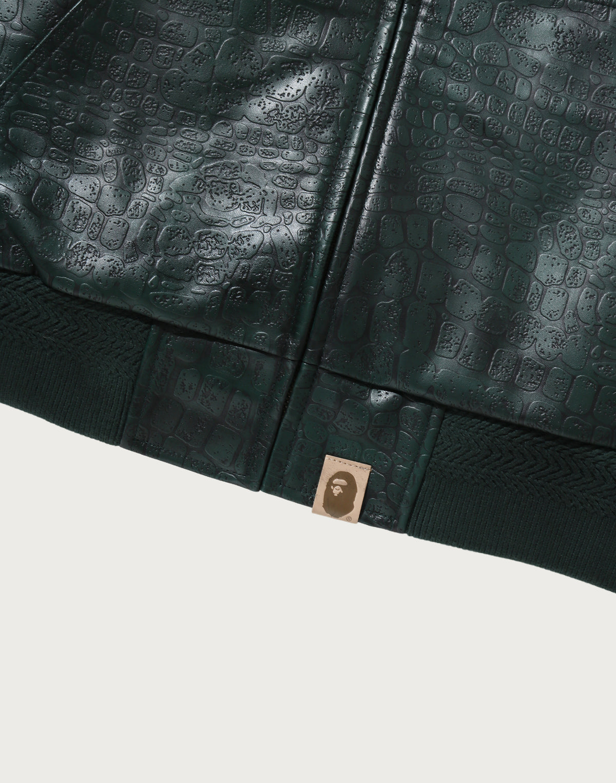 CROC PATTERN LEATHER JACKET MENS