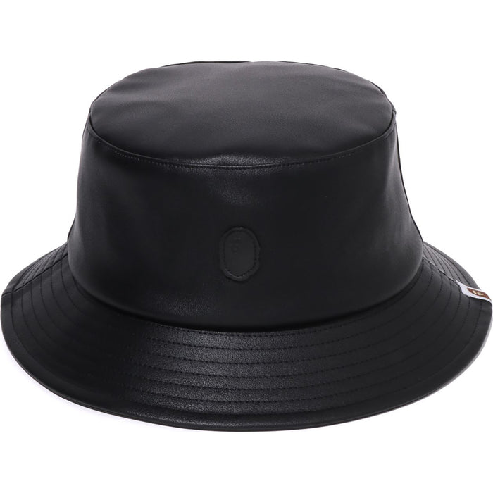 PU LEATHER BUCKET HAT MENS